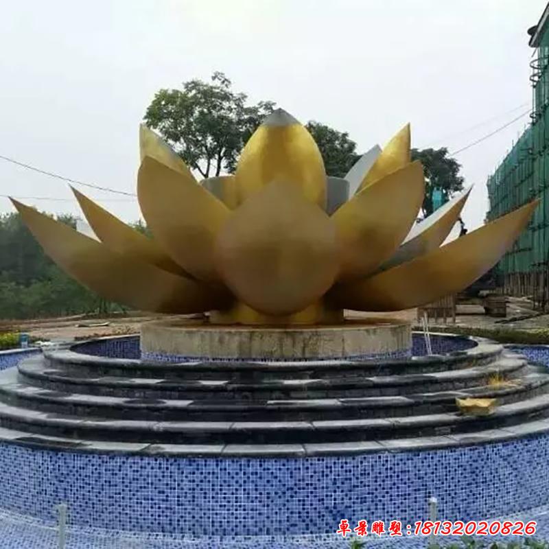 不銹鋼創意公園荷花雕塑