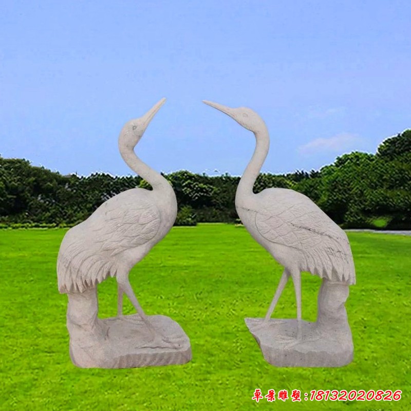 石雕仙鶴動物雕塑