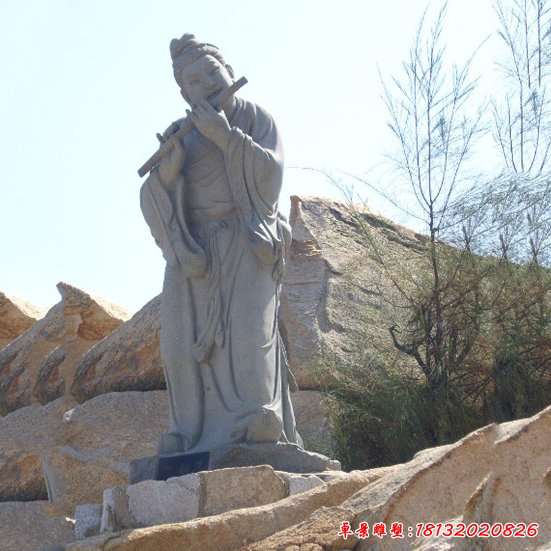 韓湘子石雕,石雕八仙雕塑