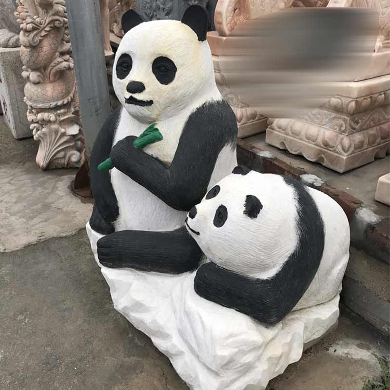 公園大熊貓石雕,景觀動(dòng)物石雕 (2)