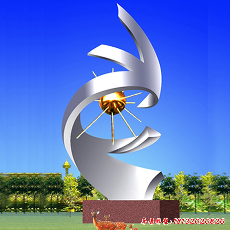 不銹鋼光明雕塑抽象太陽(yáng)雕塑