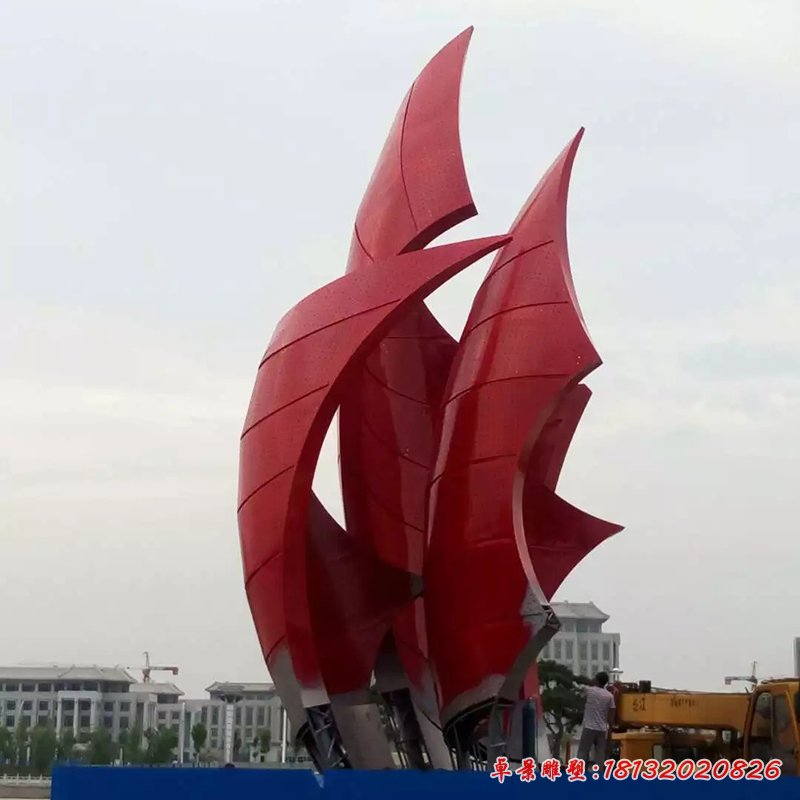 一帆風(fēng)順不銹鋼雕塑,廣場帆船雕塑