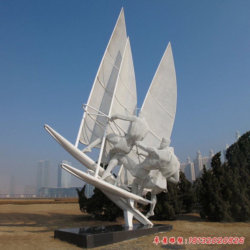 帆船比賽雕塑,不銹鋼運(yùn)動雕塑