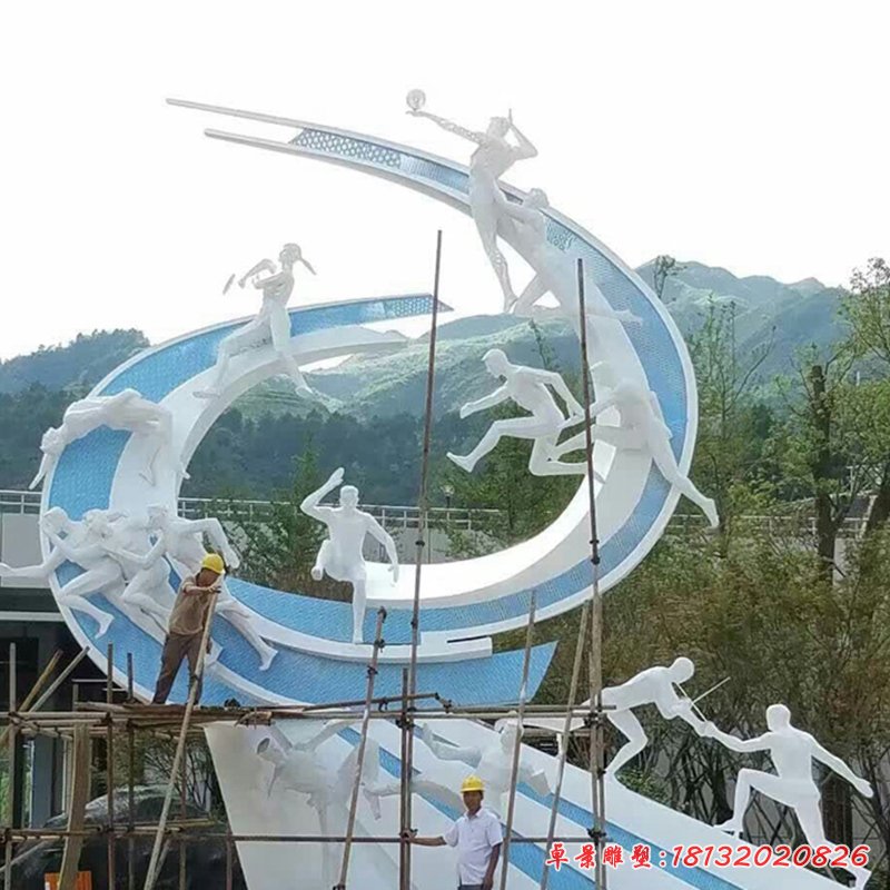 不銹鋼月亮奔跑 公園景觀雕塑