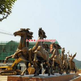 八匹馬銅雕 阿波羅戰車雕塑