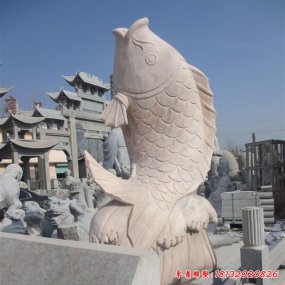 石雕魚動物雕塑